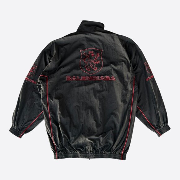 Balenciaga Black & Red Lion Club Embroidered Logo Track Jacket - Picture 2 of 7